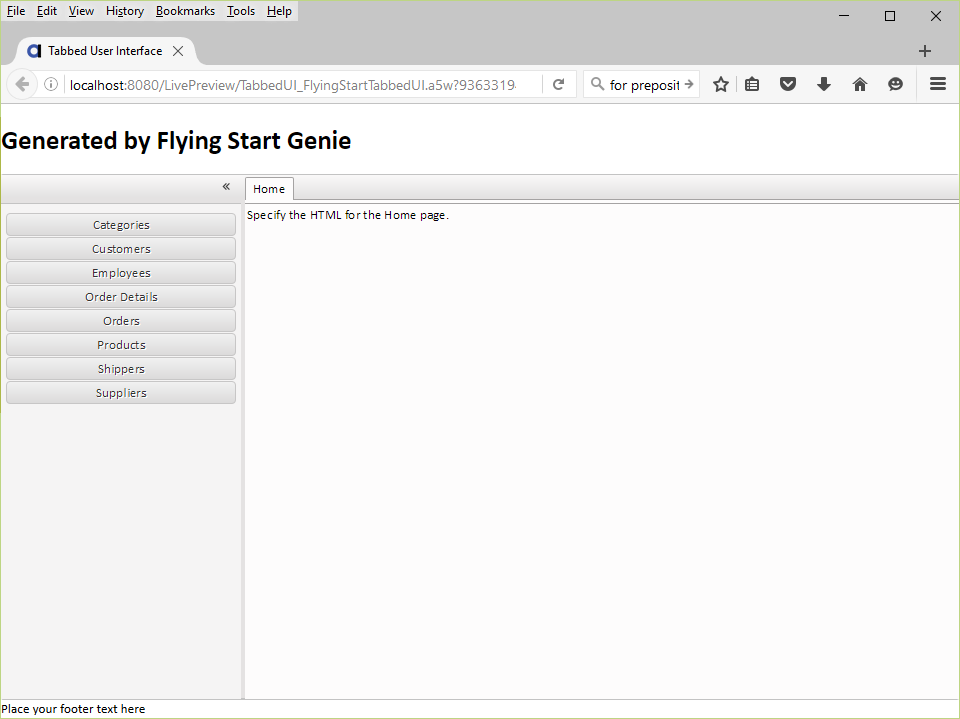 The completed web application
